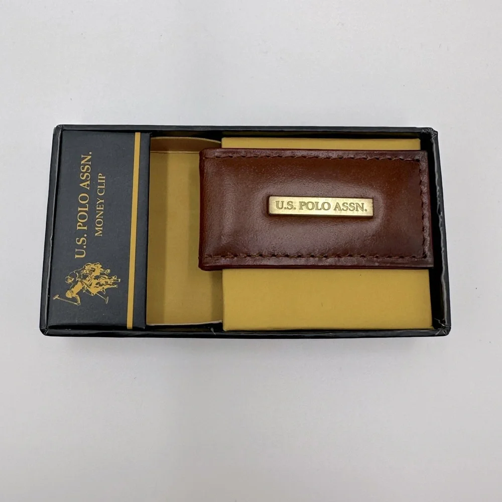 Polo Ralph Lauren Magnetic Money Clip Tan. NWB